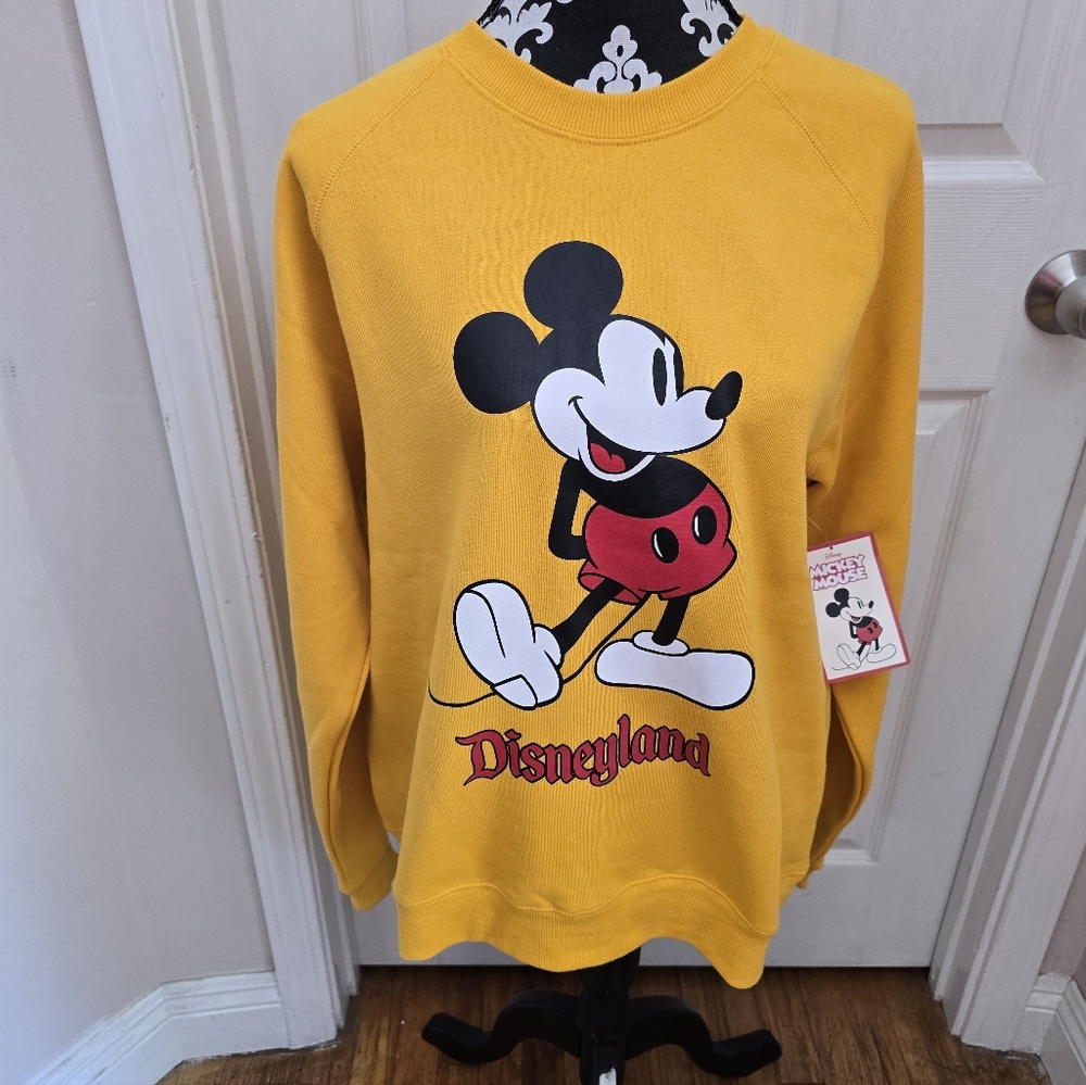 Disney Yellow Crewneck Sweater with Mickey Mouse. Several sizes available